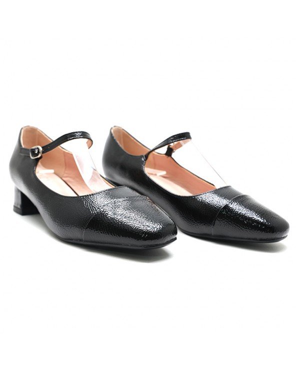 ESCARPINS BOUT CARRÉ – NOIR