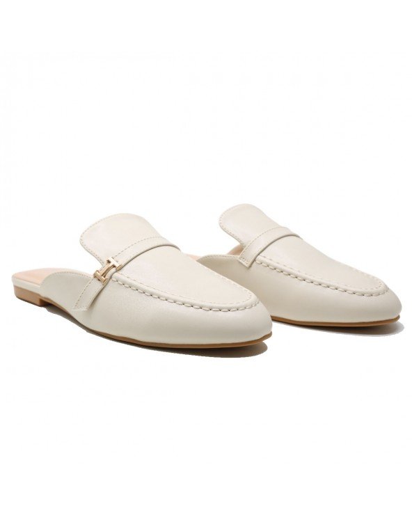 BABOUCHES CONFORTABLES BOUT ROND – BEIGE