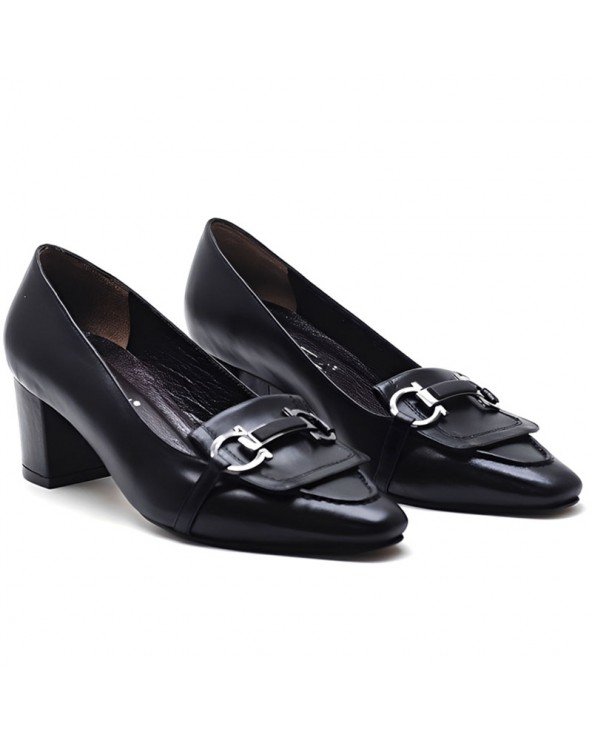 CHAUSSURE EN CUIR BOUT POINTU – NOIR