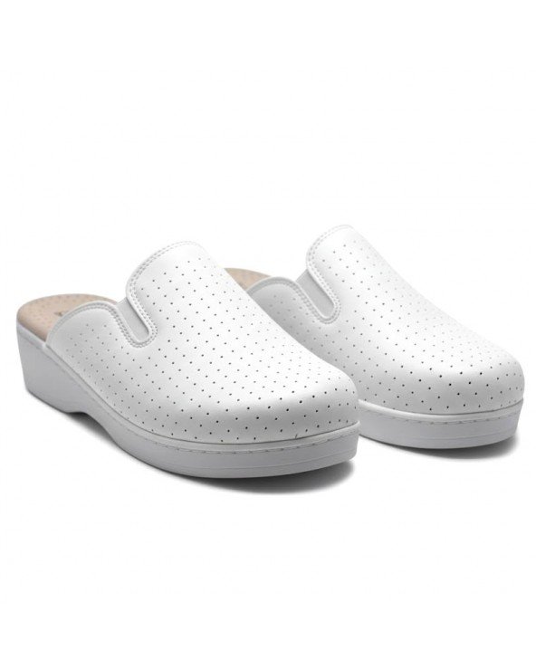 SABOTS EN CUIR – BLANC