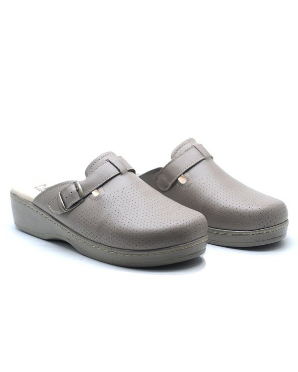 SABOTS EN CUIR – KAKI