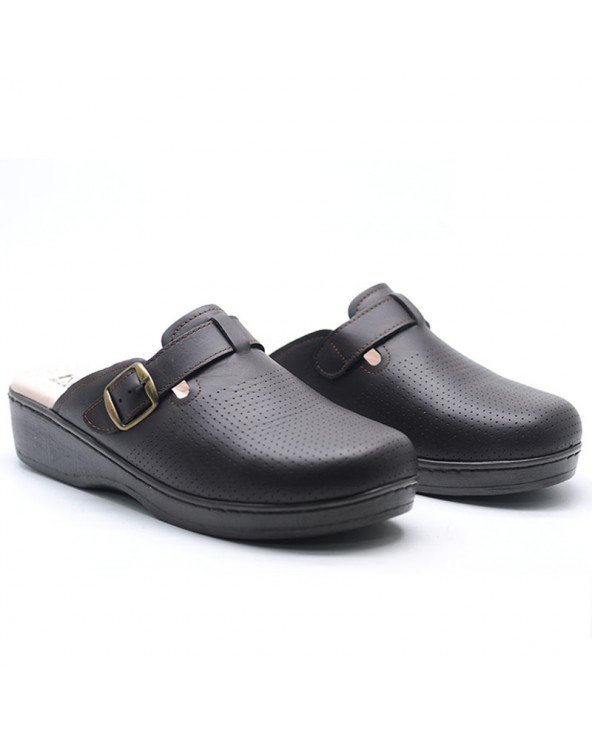 SABOTS EN CUIR – MARRON